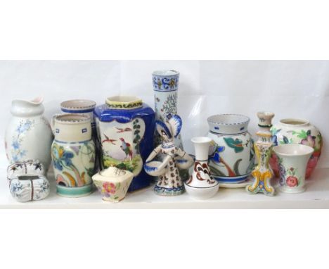 COLLECTION OF DECORATIVE CERAMICSincludes Radford, Maling, Honiton, Royal Doulton, Quimper, French faience figural double sal