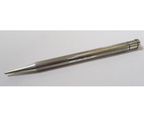 'YARD-O-LED' SILVER CASED PROPELLING PENCILwith engine turned decoration, London 1960, with box