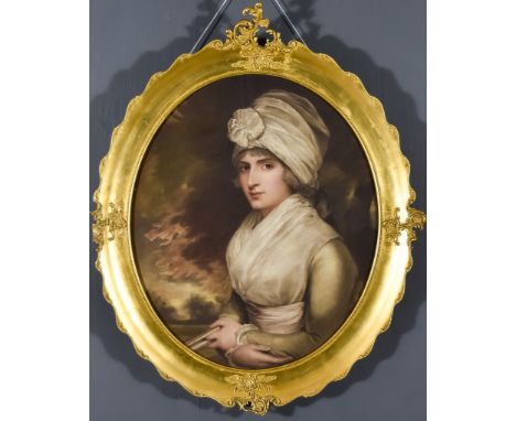 After Sir William Beechey (1753-1839) - Coloured mezzotint - Portrait of Mrs Sarah Siddons, 23ins x 19ins, in gilt moulded fr