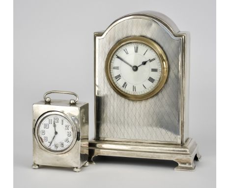 A George V Silver Cased Desk Time Piece and One Other, the timepiece in case by Henry Matthews, Birmingham 1910, the 2.25ins 