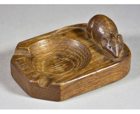 A Robert "Mouseman" Thompson Of Kilburn Oak Ashtray, 4ins