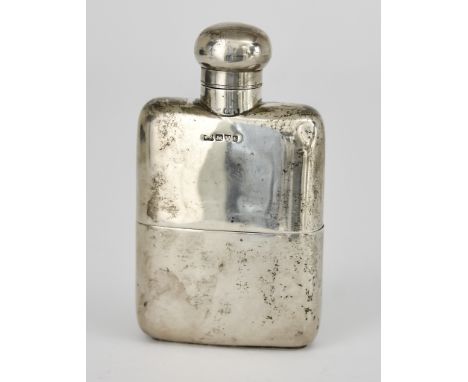 An Edward VII Silver Hip Flask, by William Neale, Chester 1905, with bayonet lid and removable cup engraved with presentation