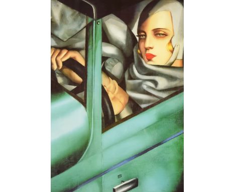 After Tamara D'Lempicka (1898-1980) - Six colour art prints, including self-portrait in the green Bugatti, 16.75ins x 12ins, 