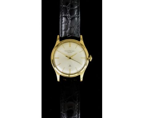 A Gentleman's 9ct Gold Automatic Wristwatch, by Girard-Perrigaux, model Gyromatic, case, 34mm diameter, with silver dial, gol