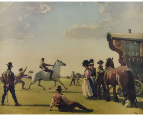 ***Alfred James Munnings (1878-1959) - Print in colours - "Gypsy Life" (1953) published by Frost and Reed, signed in pencil a