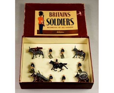 A Collection of W Britain Military Models, comprising -" Royal Artillery Gun &amp; Detachment" set No.9420, "Coldstream Guard