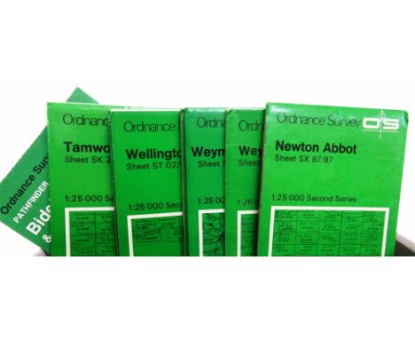 [MAPS]. ORDNANCE SURVEY  Seven Ordnance Survey 1:25,000 Second Series folding maps; together with fifty-one 1:25,000 Pathfind