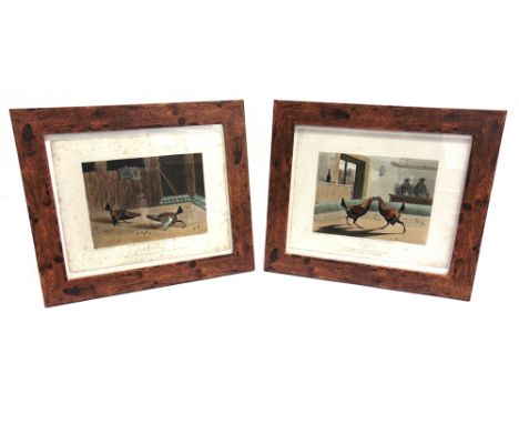 AFTER N. FIELDING  Cock Fighting, a set of six colour engravings, published by R. Ackermann 22.5 x 28.5cm (6)