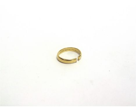 A POSEY RING  indistinct makers mark only, possibly G.S., inscription indistinct, 3.9g gross.