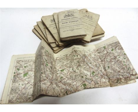 [MAPS]. ORDNANCE SURVEY  Eighteen Ordnance Survey folding maps, circa 1904-12, one-inch-to-one-mile, some linen-backed, with 