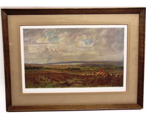 AFTER LIONEL EDWARDS  'The Devon and Somerset Staghounds. Near Bagley Coombe', colour print, signed in pencil lower right, an