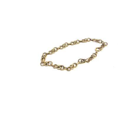 A BRACELET, OF FANCY LINKS  indistinct mark to the bolt ring, 11g gross