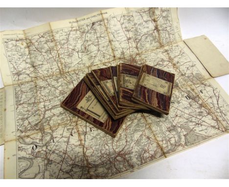 [MAPS]. ORDNANCE SURVEY  Nine Ordnance Survey folding maps, undated [circa 1890], 'new 1 inch', linen-backed and hand-coloure