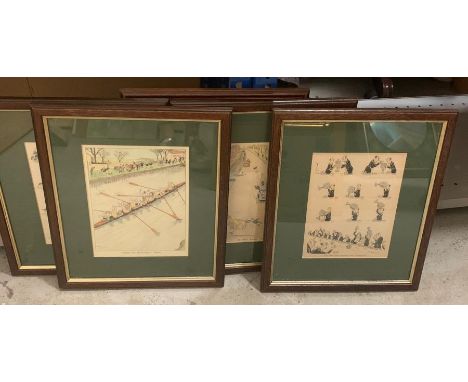 Set of five prints of cartoon drawings by Jim Bateman