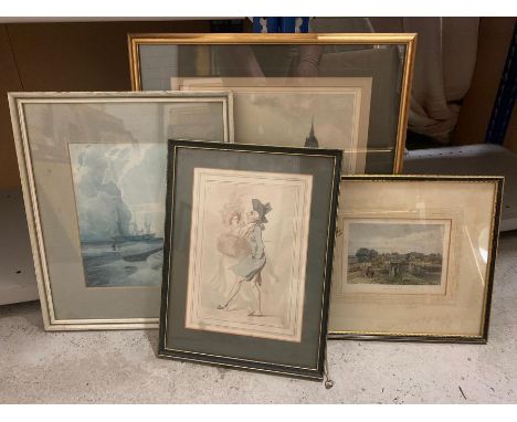 A selection of four english prints, Hartford bridge amongst them. (4)