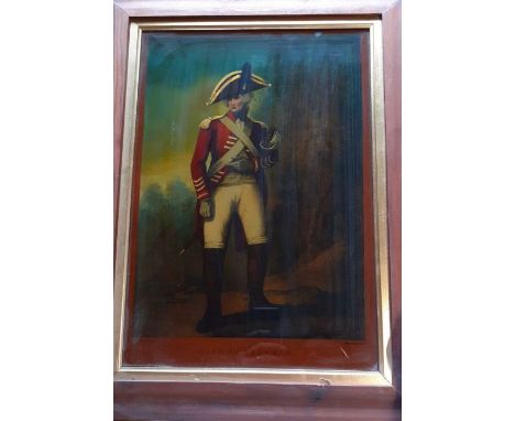 A 19th century print underglass, (36x25 cm).