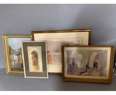 A selection of prints, comprising Russell Flints and Roberts, framed and glazed, (33cm x 23cm) (Frame 52cm x 43cm)