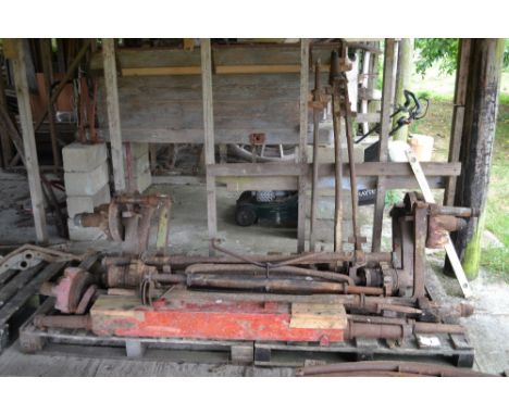A quantity of various vintage axles etc. 