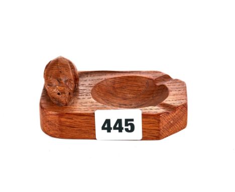 ROBERT THOMPSON OF KILBURN, a carved oak "Mouseman" ASHTRAY, 4 ins x 3 ins.   