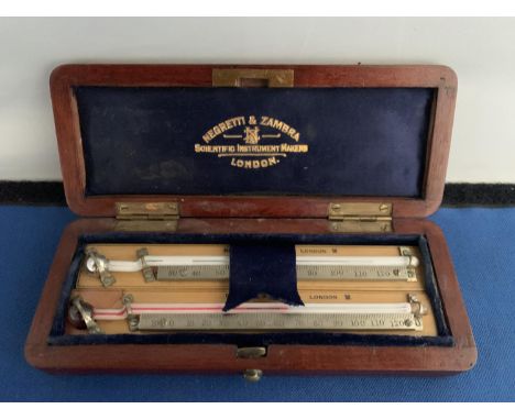 NEGRETTI &amp; ZAMBRA OF LONDON THERMOMETER WITHIN WOODEN CASE, EARLY 20TH CENTURY 
