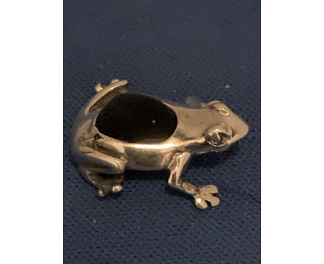 MINIATURE SILVER FROG PIN CUSHION MARKED 925 