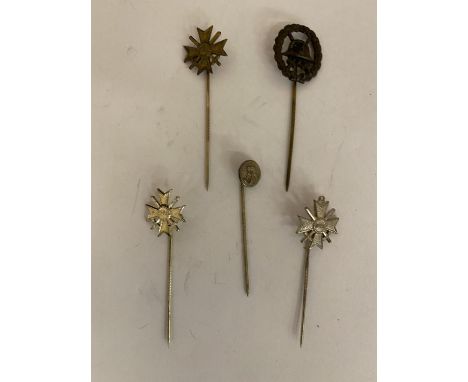 FIVE GERMAN STICK PINS 