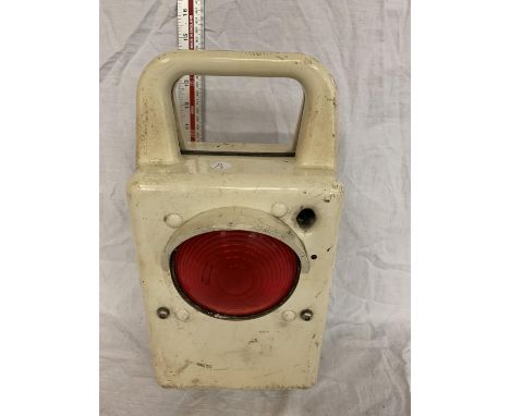 A VINTAGE BRITISH RAIL RED STOP LAMP 