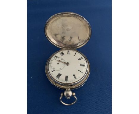 19TH CENTURY SILVER KEY WIND PEAR SHAPED FULL HUNTER POCKET WATCH 'R BRYSON - EDINBURGH' INSCRIBED TO THE MOVEMENT, HALLMARKS