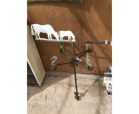 A VINTAGE MARE AND FOAL WEATHER VANE 