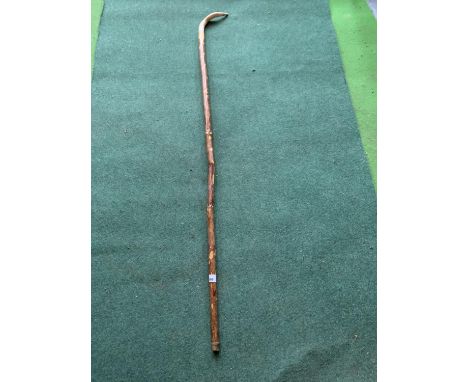 A SHEPHERDS STICK WITH A HORN TOP 