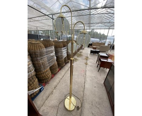 A BRASS STANDARD LAMP 