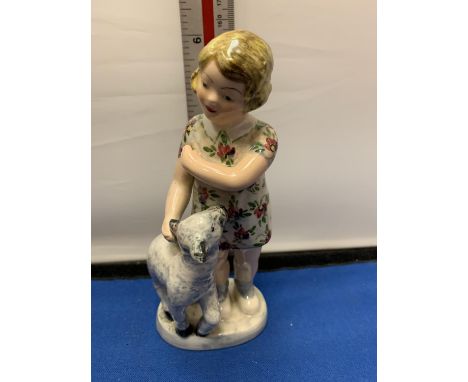 A MYOTT GOLDSCHEIDER GIRL WITH LAMB FIGURE 