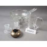 A Dartington tankard, an Isle of Wight paperweight and other glass