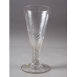 A late 18th century Wrythen glass dwarf ale, 5 1/4" high