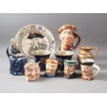 A pair of early 20th century Royal Doulton stoneware flared vases, 5 3/4" high, a Doulton Lambeth