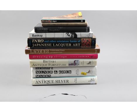 A number of antiques related books on Netsuke, Inro, Japanese lacquer, antique silver, etc 