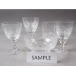 A cut glass part table service and other glass