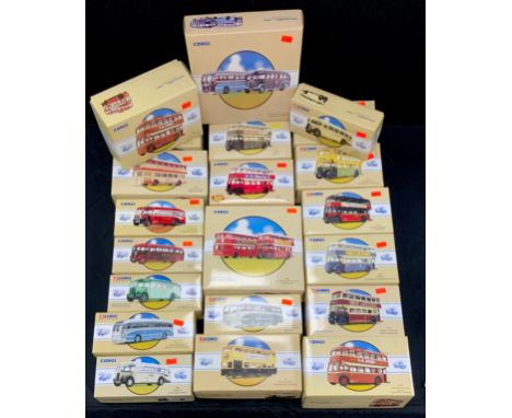 Corgi Classic Public transport model cars including; AEC Regal Wye valley motors, Leyland Tiger red and white services Ltd, D