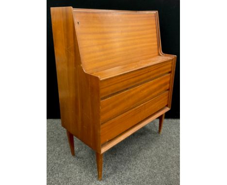 A 1960’s Teak Bureau, by Richard Hornby, for Fyne Ladye, 106.5cm high x 81.5cm wide x 42.5cm deep. 
