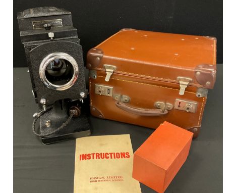 Ensign - optiscope Magic lantern projector, with instructions, cased 