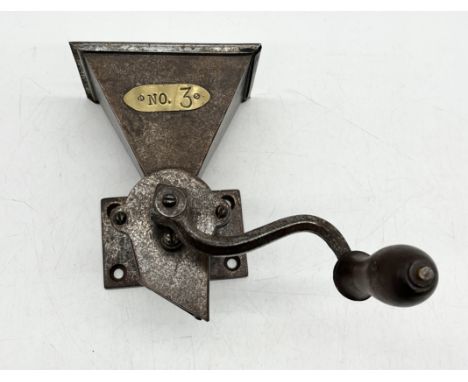 A Kenrick & Sons No.3 wall mounted coffee grinder