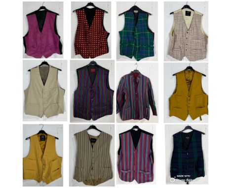 A collection of twelve vintage waistcoats including hunting examples 