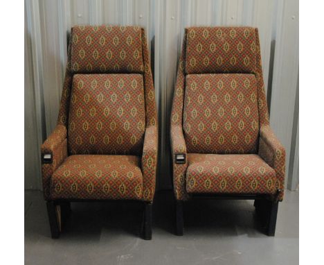 A pair of Intercity 125 first class train seats, reupholstered by GWR