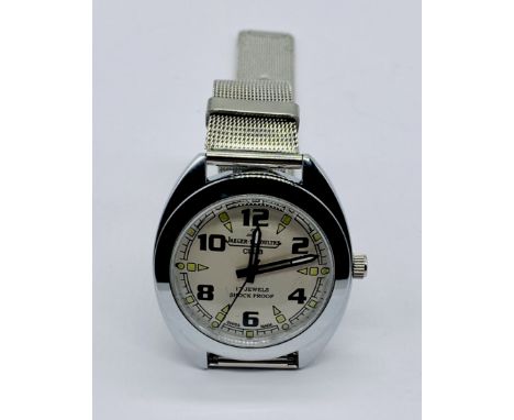 A Jaeger-LeCoultre Club wristwatch on mesh strap