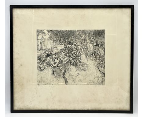 Anthony Gross (1905-1984) "Grape Harvest" framed etching, signed titled and inscribed "Publisher's proof not for sale" - 