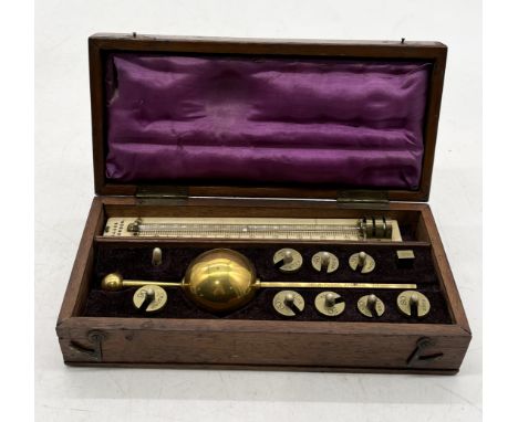 A wooden cased Sikes Hydrometer by G.Bedwell, 4 Little Alie Street, London