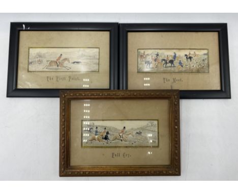 Three framed Stevengraphs- Full Cry, The Meet and The First Point