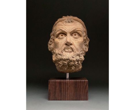 100-300 AD. Roman. A stunning marble head of a man. His long and beard are carefully modelled, with individually delineated h