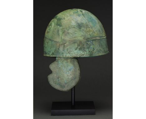 c. 500-200 BC, Classical down to Alexander the Great and Hellenistic periods. This beautiful two-part Chalcidian helmet featu