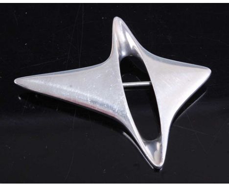Henning Koppel (1918-1981) for Georg Jensen - a sterling silver abstract star brooch, stamped marks and numbered 339 verso, 4